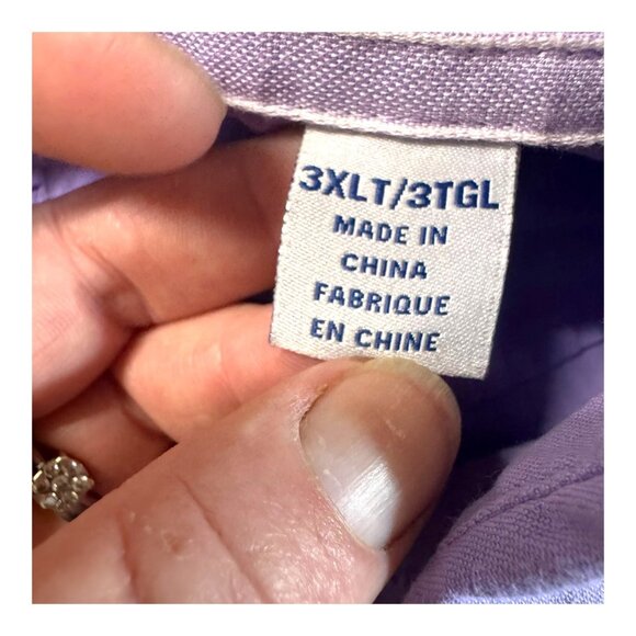 Tommy Bahama Mens 3XLT 3XL Tall Purple Short Sleeve Button-Up Shirt Beach READ - Picture 5 of 7